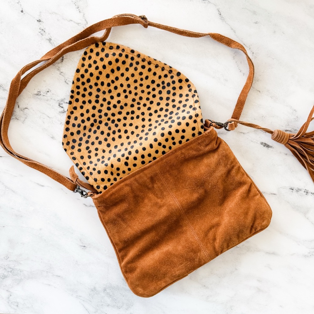 Crosstree Lane Womens Leather & Calf Hair Cheetah Print Purse - Picture 7 of 8